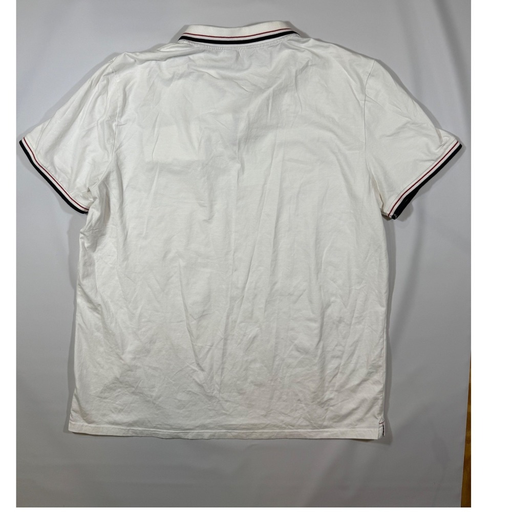 Ben Sherman Polo Shirt Mens XXL White Short Sleeve Tipped Collar Mod Indie Retro - Picture 5 of 9